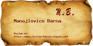Manojlovics Barna névjegykártya